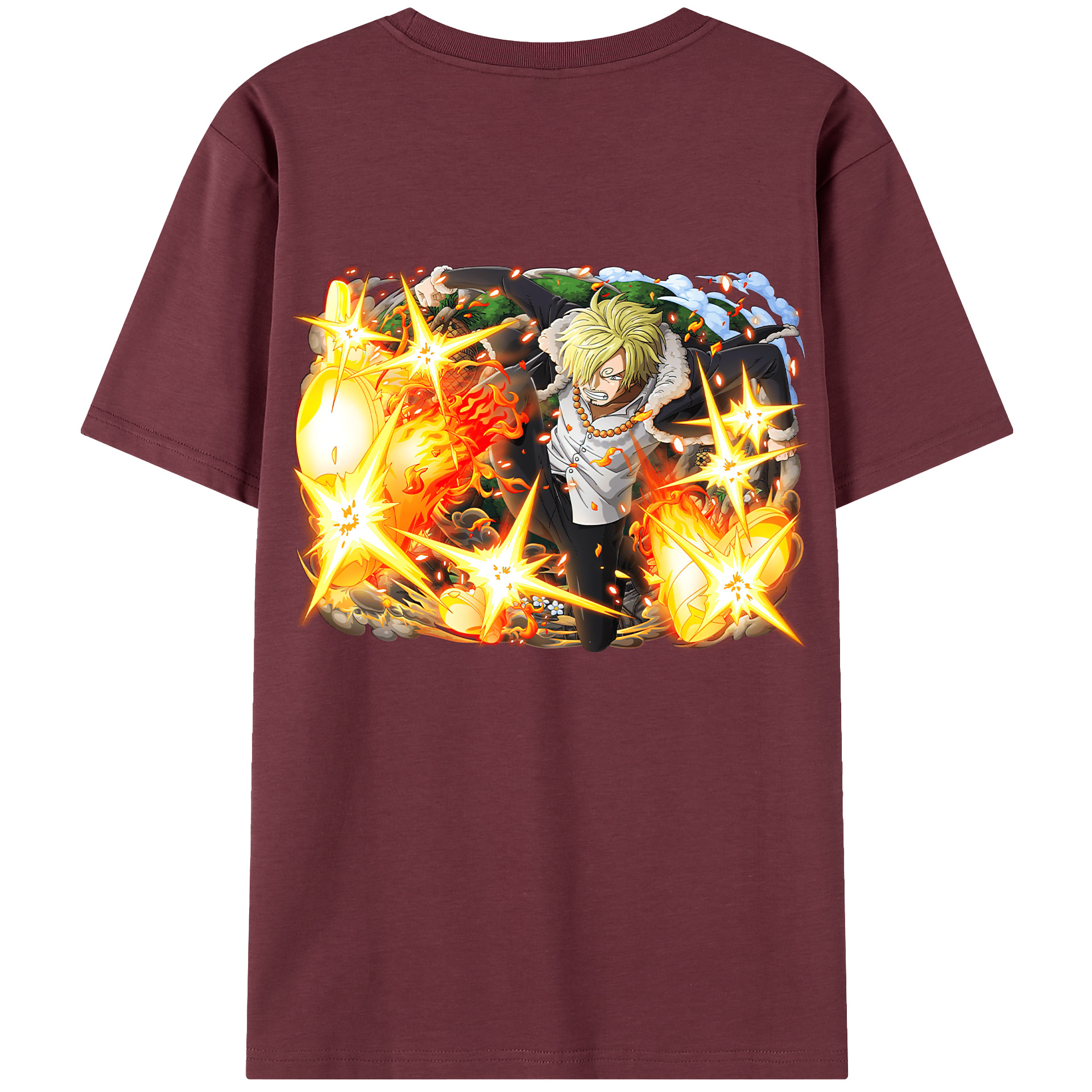 ワンピース サンジ ONE PIECE Sanji 綿100％半袖Tシャツ（背面プリント）